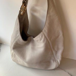 Michael Kors cream leather hobo bag